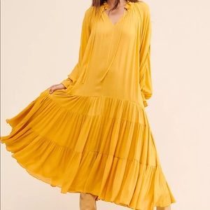 En Elly Tiered Yellow Maxi Dress